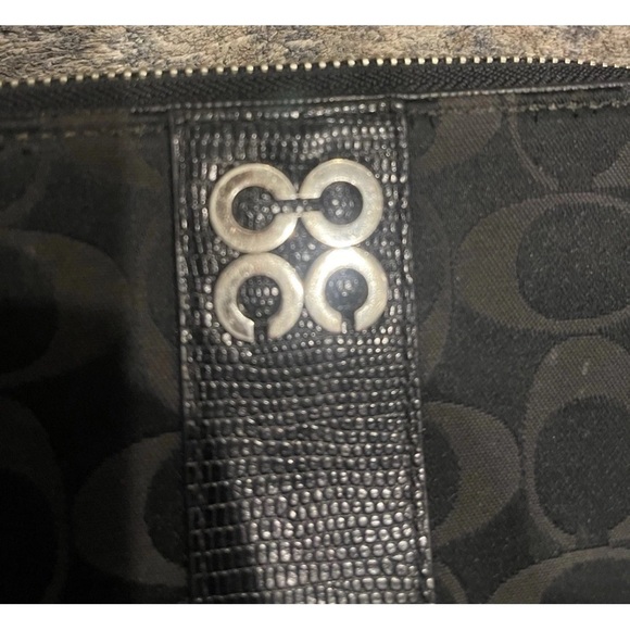 Vintage Coach Wallet Julia Op art Jacquard & Leather Envelope Wallet Black - Picture 11 of 13